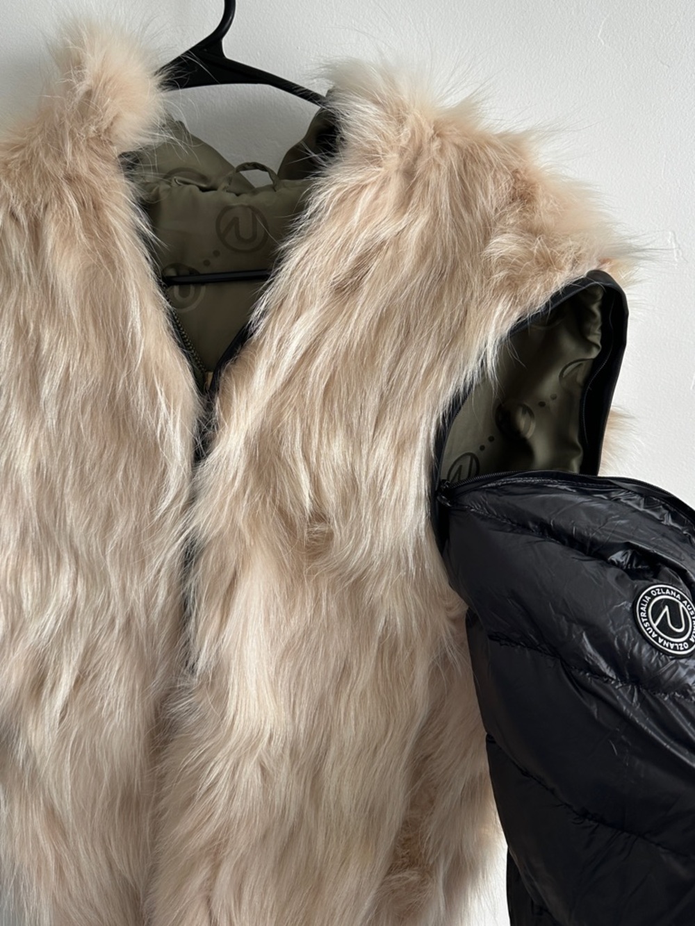 OZLANA Raccoon Fur Convertible Detachable Sleeve Vest Coat Jacket - Small - Picture 9 of 11